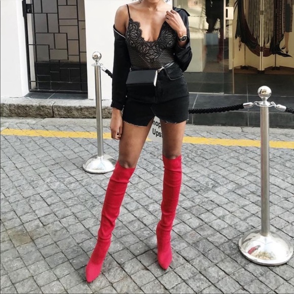 NWOB Zara red sock boots - Picture 3 of 10